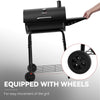 Royal Gourmet Black barbecue grill with wheels on a gray background