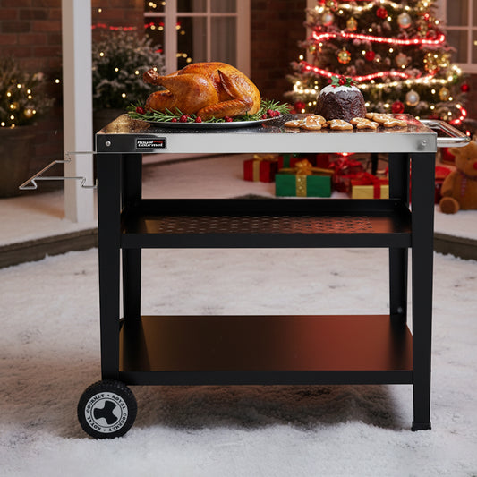 3-Shelf Stainless Steel Grill Cart with Wheels