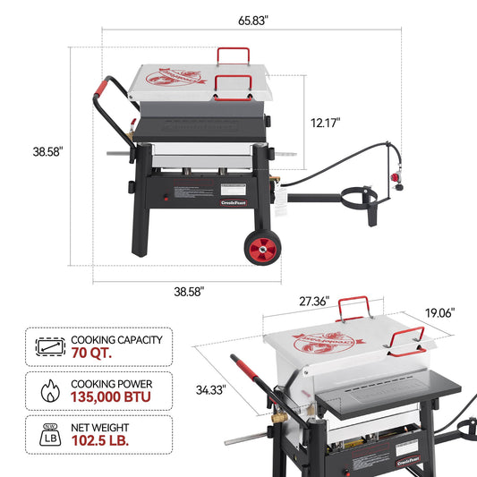 70 QT Single Sack Crawfish Boiler