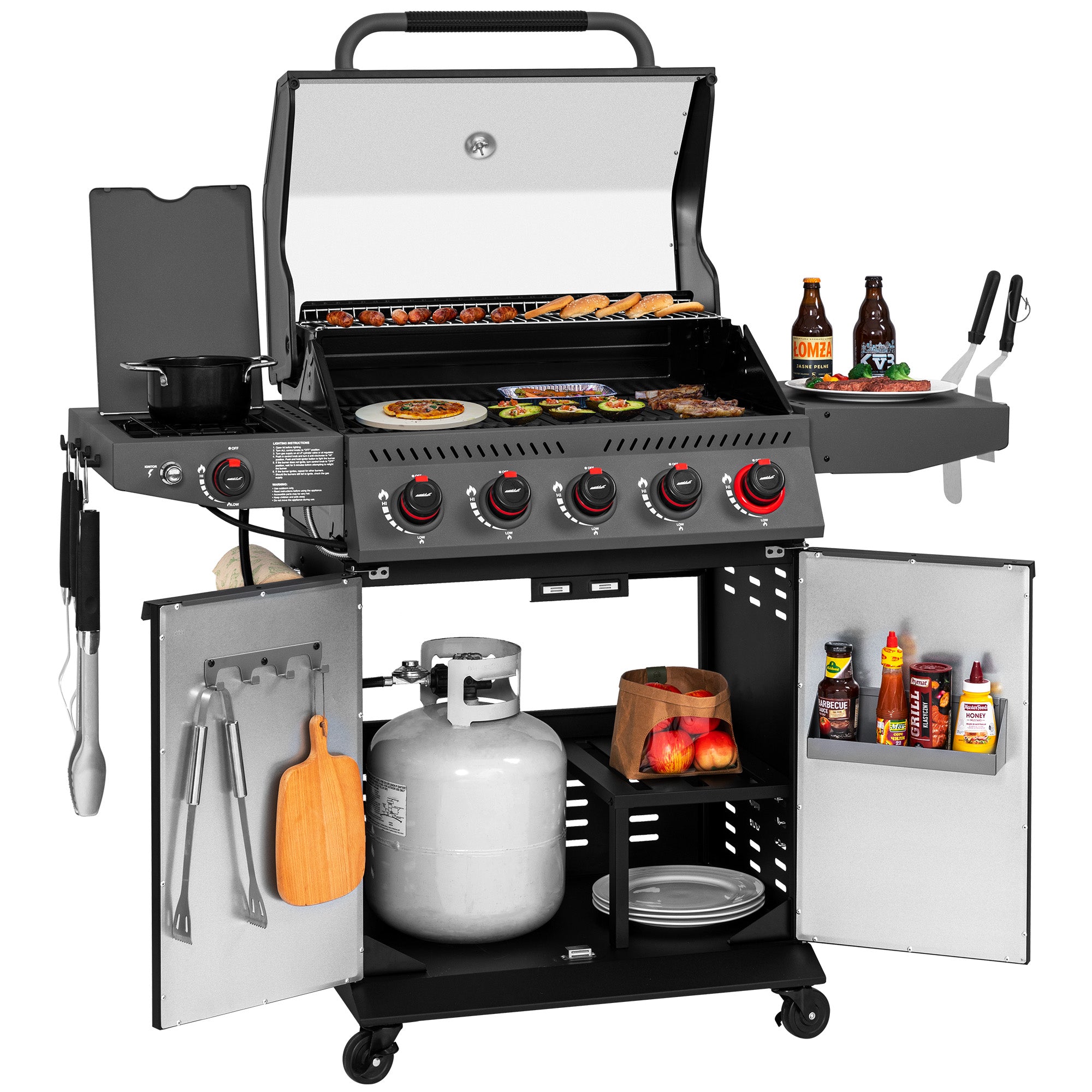 Royal Gourmet GA5407H 5-Burner Gas Grill with Sear & Side Burner