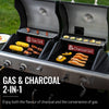 2-Burner Gas and Charcoal Combo Grill with Cover