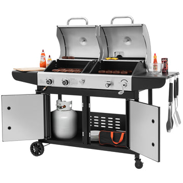 2-Burner Gas and Charcoal Combo Grill with 759 Sq. In.