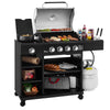 Black Royal Gourmet barbecue grill with various food items and accessories on a white background