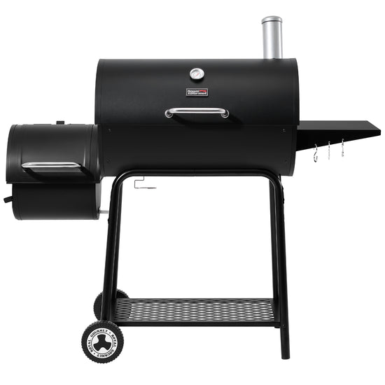 Black Royal Gourmet  barbecue grill with a side shelf on a white background