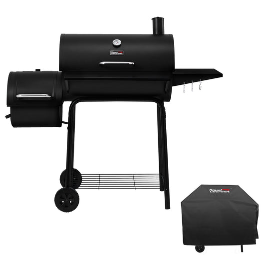 Charcoal Grill with Offset Smoker & Cover