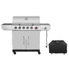 Royal Gourmet Stainless steel grill with cover on a white background