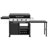 Premium 4-Burner Gas Griddle with Foldable Pull-Out Side Table