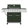 6-Burner BBQ Liquid Propane Gas Grill in Olive Green