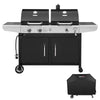 2-Burner Gas and Charcoal Combo Grill with Cover