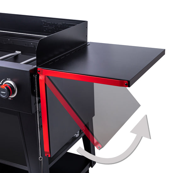 Royal Gourmet GB8003 folding side table and prep space detail