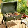Portable Charcoal Grill with Four Air Vents and Lid Handle, Olive Green