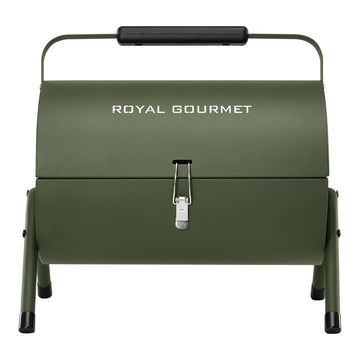 Portable Charcoal Grill with Four Air Vents and Lid Handle, Olive Green
