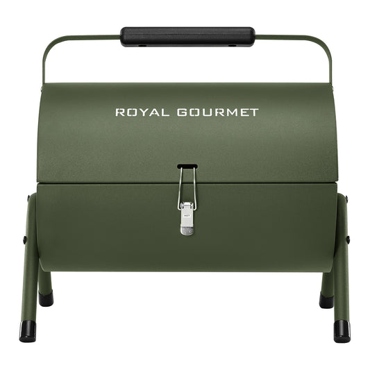 Portable Charcoal Grill with Four Air Vents and Lid Handle, Olive Green