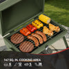 Portable Charcoal Grill with Four Air Vents and Lid Handle, Olive Green