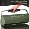 Portable Charcoal Grill with Four Air Vents and Lid Handle, Olive Green