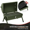 Portable Charcoal Grill with Four Air Vents and Lid Handle, Olive Green