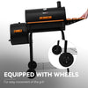 Royal Gourmet Black and orange grill with wheels on a gray background