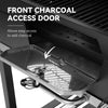 Royal Gourmet Charcoal access door for a grill with text indicating easy charcoal addition.