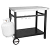 Royal Gourmet Double Shelf Stainless Steel Grill Cart with Wheels - Royal Gourmet
