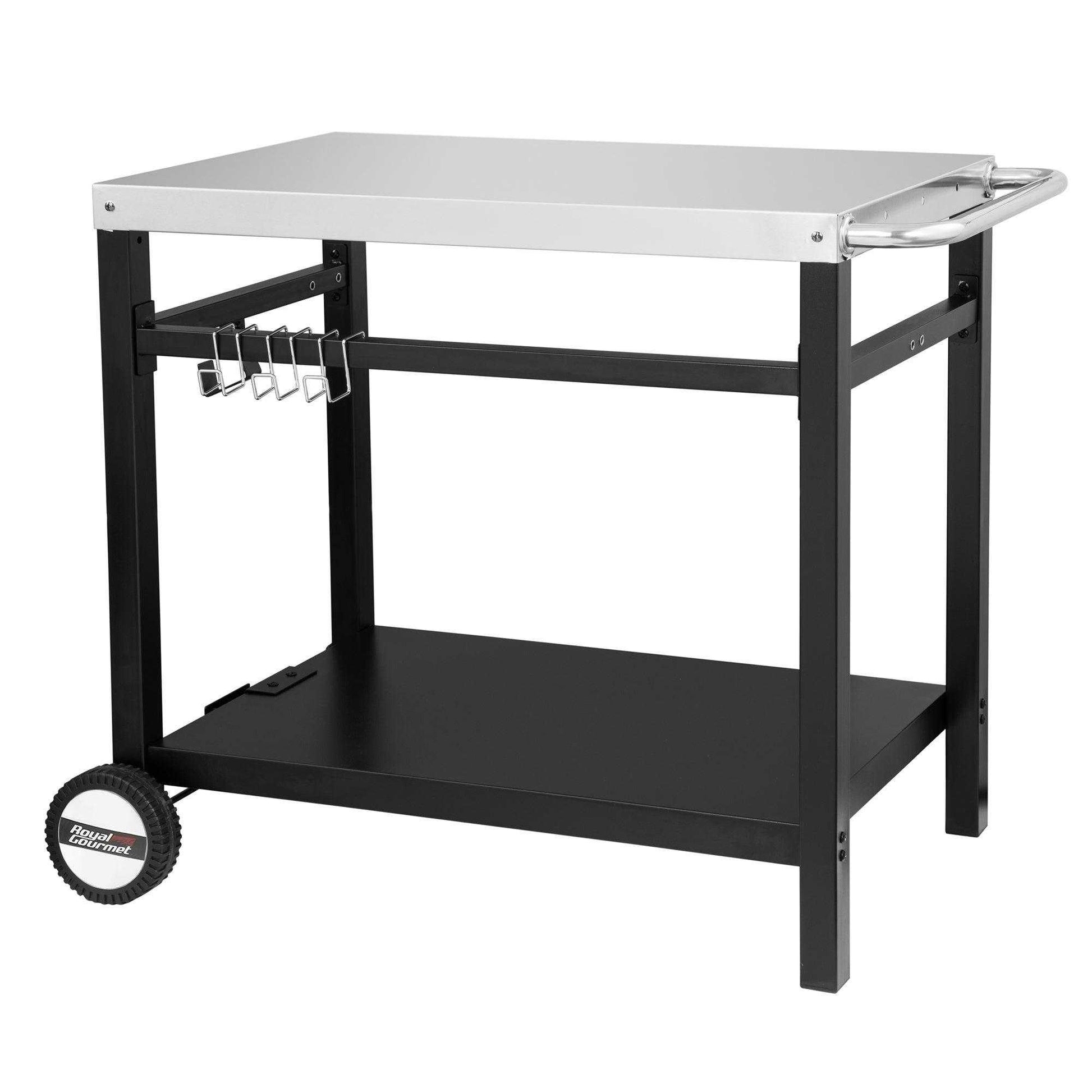 Double Shelf Stainless Steel Grill Cart with Wheels - Royal Gourmet