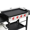 36-Inch Flat Top Gas Griddle with Collapsible Shelves
