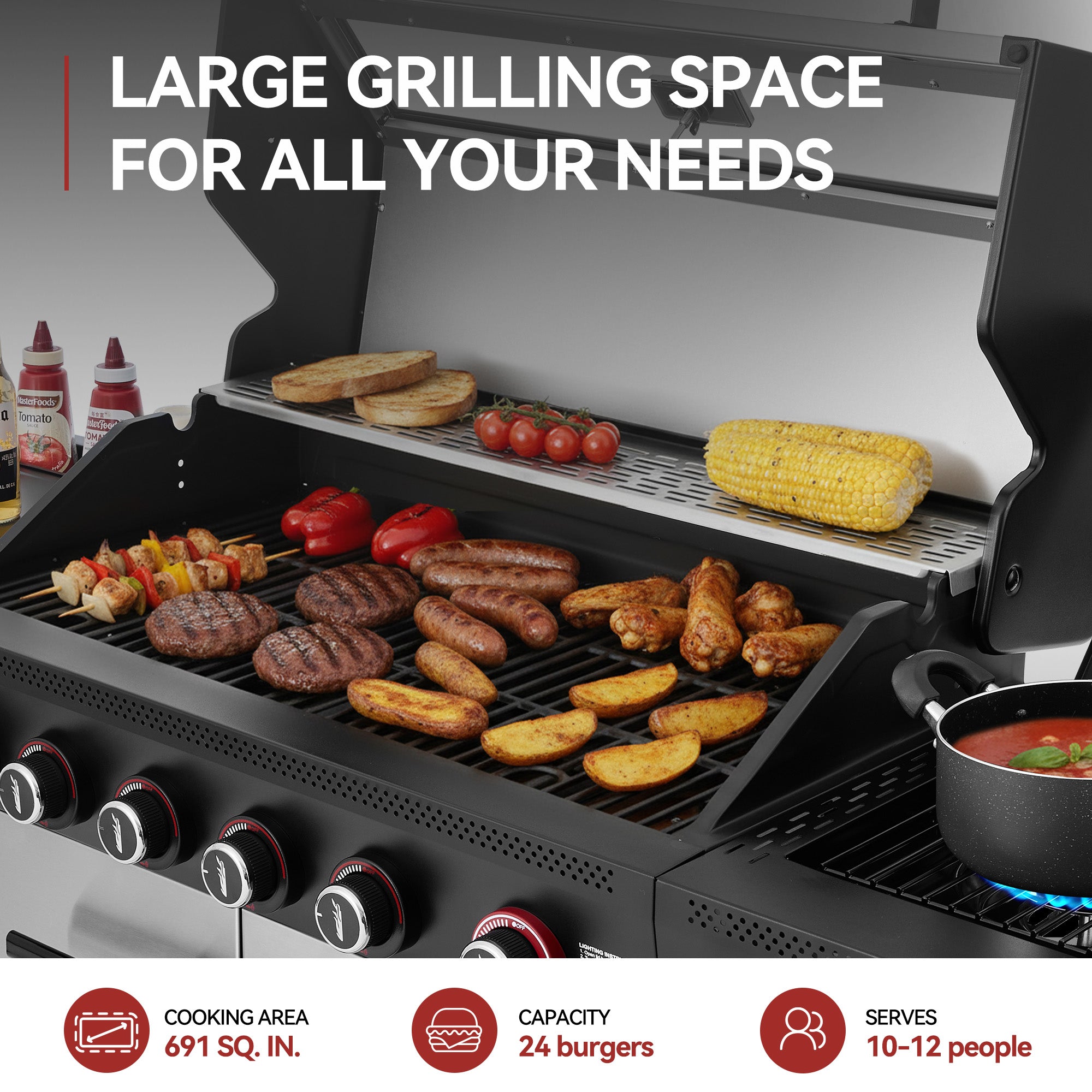 Royal Gourmet GE6001S 6-Burner Gas Grill with Side Burner ¡ª