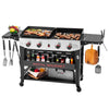 Gas Grill and Griddle Combo Black & Silver