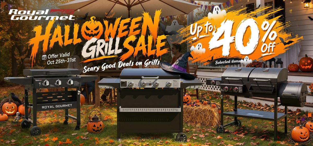 Royal Gourmet Halloween grill sale with up to 40% off select grills, October 25–31.