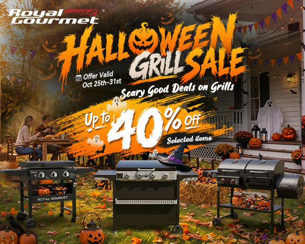 Royal Gourmet Halloween grill sale with up to 40% off select grills, October 25–31.