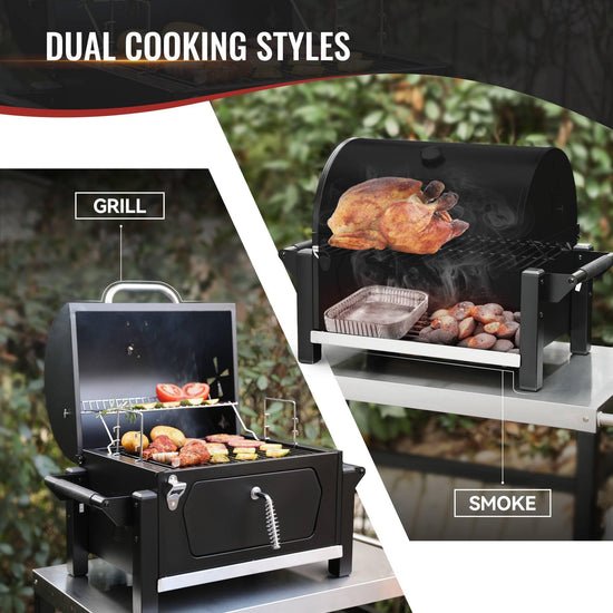 Portable Charcoal Grill with Two Side Handles - Royal Gourmet