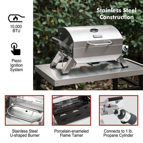 Stainless Steel Portable Gas Grill - Royal Gourmet