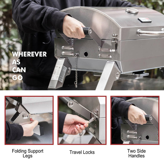 Stainless Steel Portable Gas Grill - Royal Gourmet