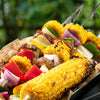 Grilled vegetable skewers with corn on a Royal Gourmet  grill