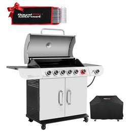 6-Burner Gas Grill with Sear Burner and Side Burner - 699 Sq. In. Outdoor BBQ Grill with Cover