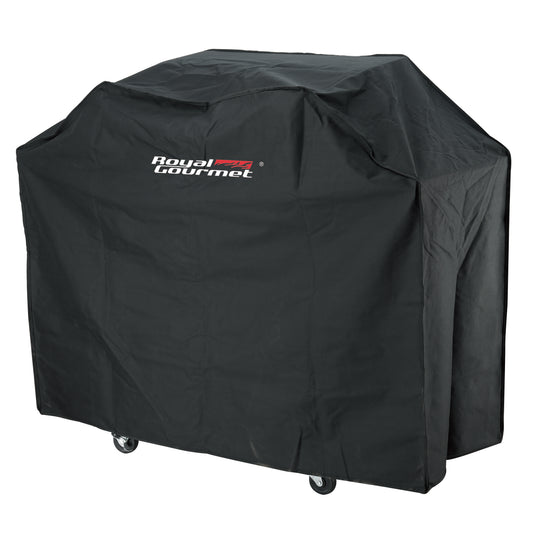 Black grill cover with Royal Gourmet logo on a white background