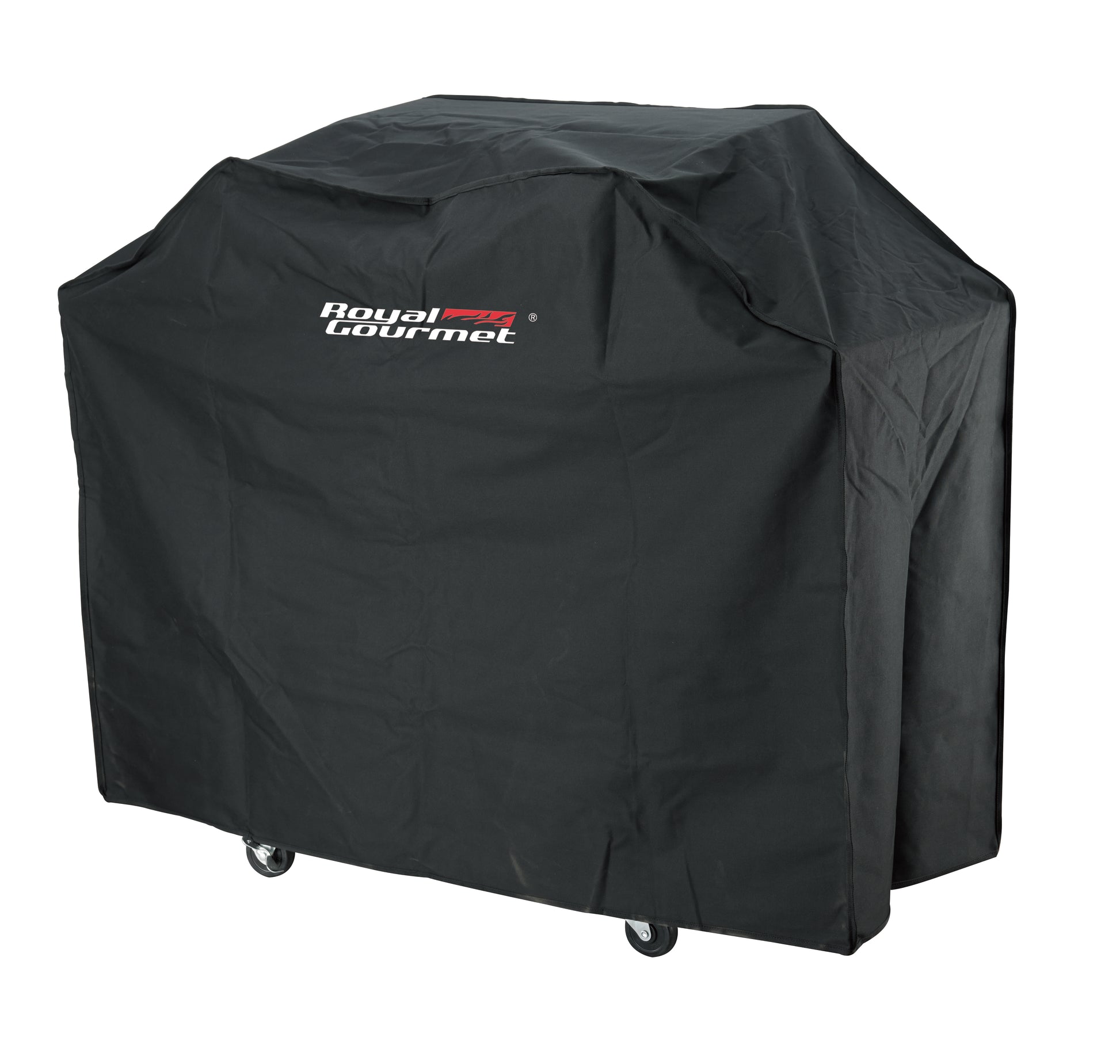 Black grill cover with Royal Gourmet logo on a white background