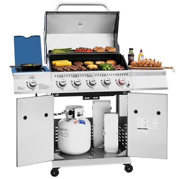 5-Burner Propane Gas Grill | 64,000 BTU | Blue