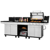 4-Burner Outdoor Kitchen Island Grill with Sink & Side Burner