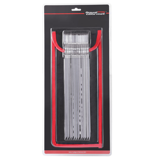 Metallic Royal Gourmet grill brush in packaging with 'Royal Gourmet' branding on a white background