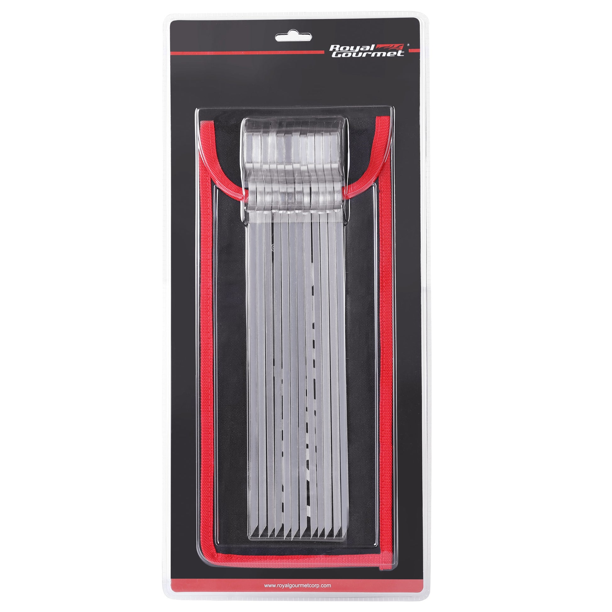 Metallic Royal Gourmet grill brush in packaging with 'Royal Gourmet' branding on a white background