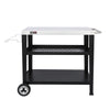3-Shelf Stainless Steel Grill Cart with Wheels