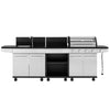 4-Burner Outdoor Kitchen Island Grill with Sink & Side Burner