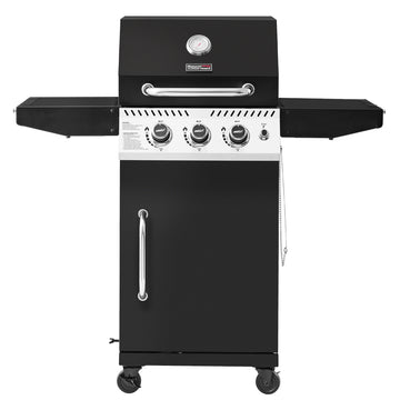 3-Burner BBQ Liquid Propane Gas Grill for Outdoor, Black