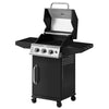 Royal Gourmet Black gas grill with open lid on a white background