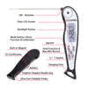 Diagram of a Royal Gourmet digital thermometer with labeled features on a white background