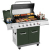 6-Burner BBQ Liquid Propane Gas Grill in Olive Green