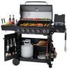 Black Royal Gourmet barbecue grill with various accessories and food on a white background