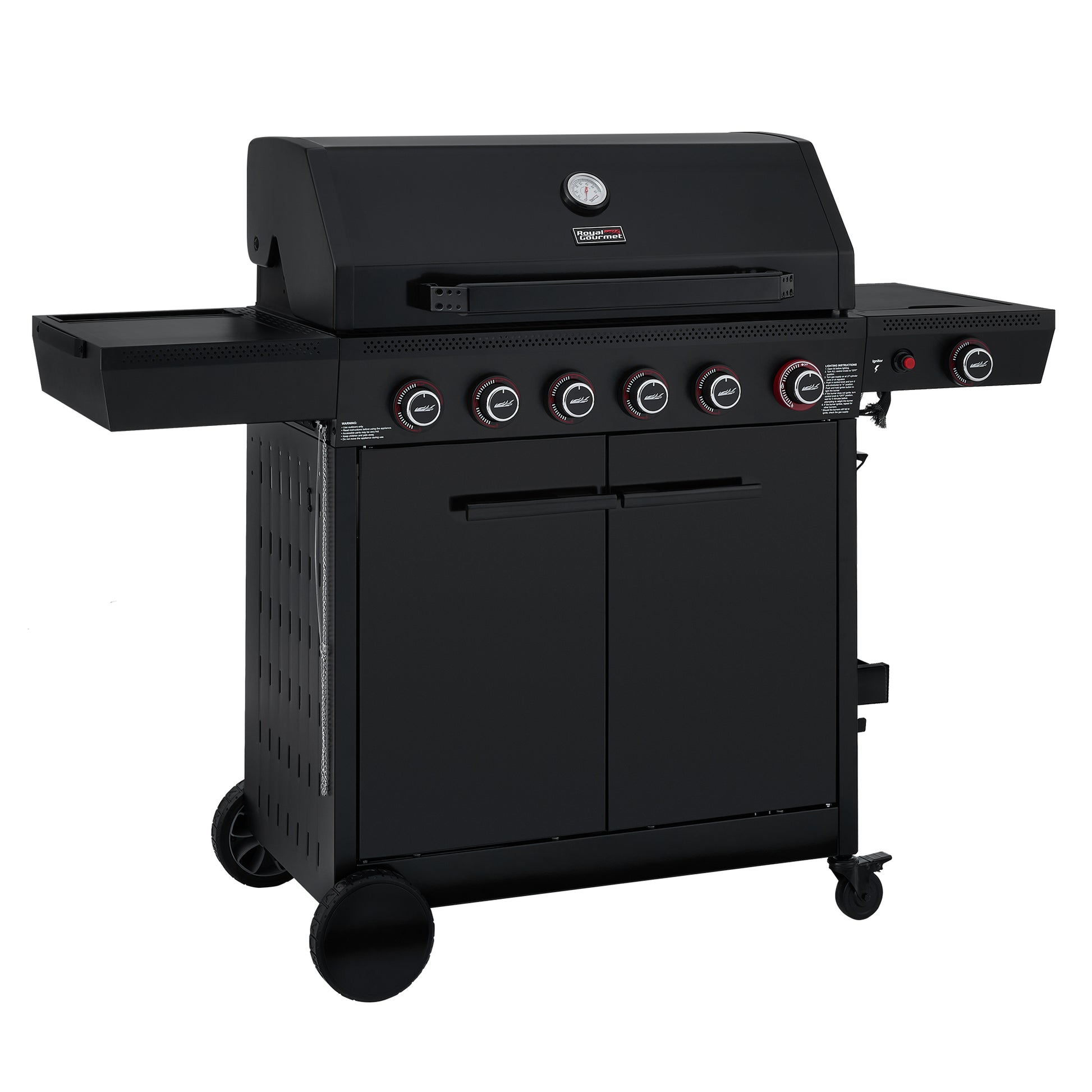 Black Royal Gourmet gas grill on a white background