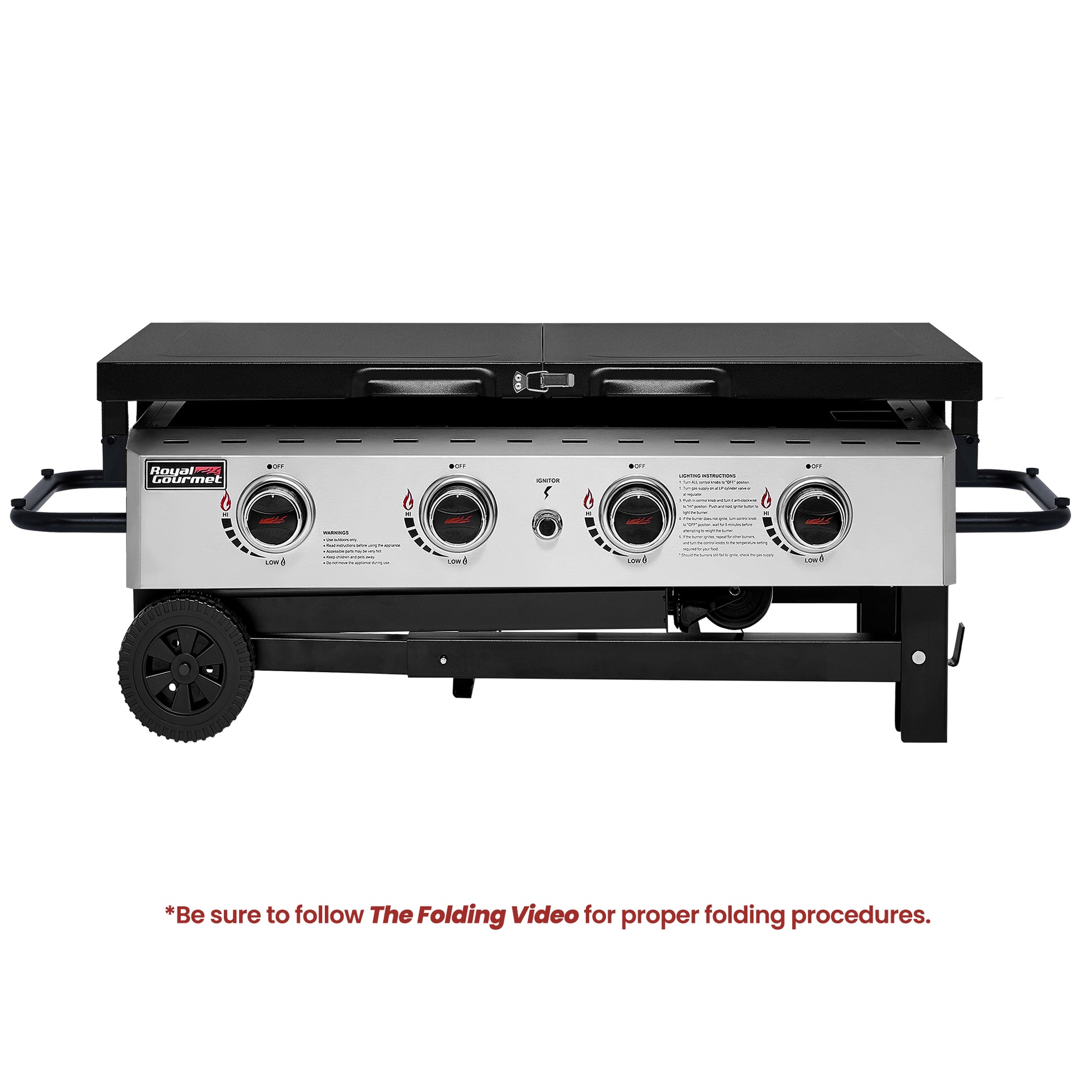 Portable Royal Gourmet stove with multiple burners on a white background
