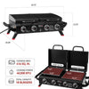 4-Burner Portable Propane Gas Grill Griddle Combo, Black